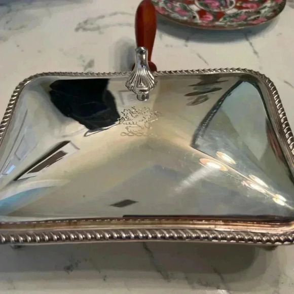 Vintage Poole Silver Plated Crumb Catcher Silent Butler - Picture 14 of 14